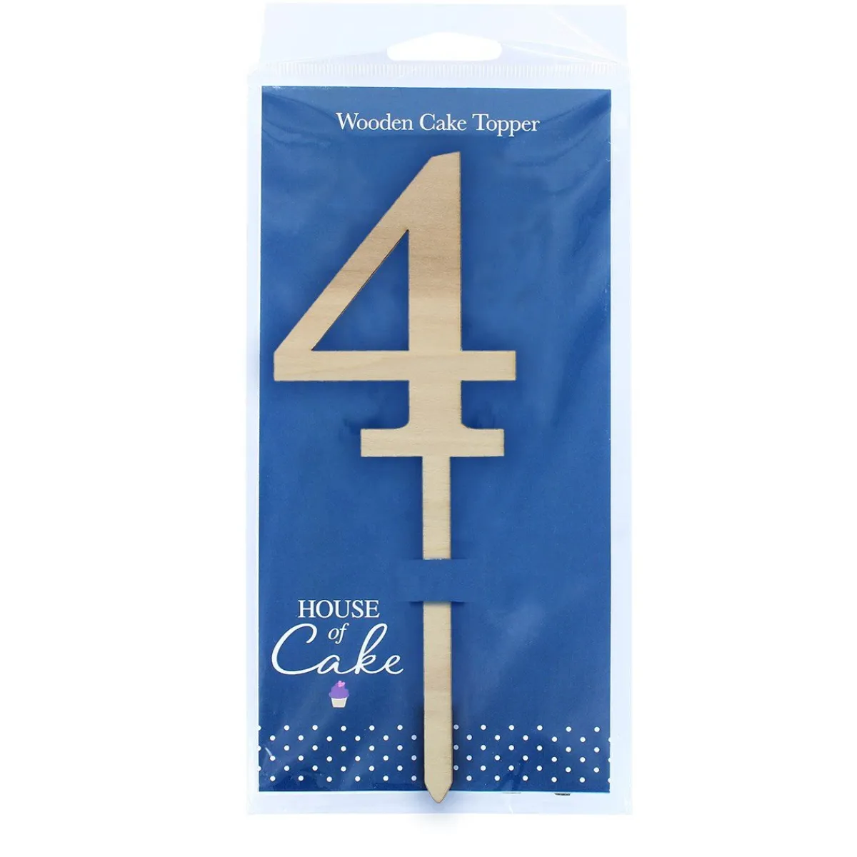 Culpitt Taarttopper Cijfer 4 Hout 63x183mm** Sale