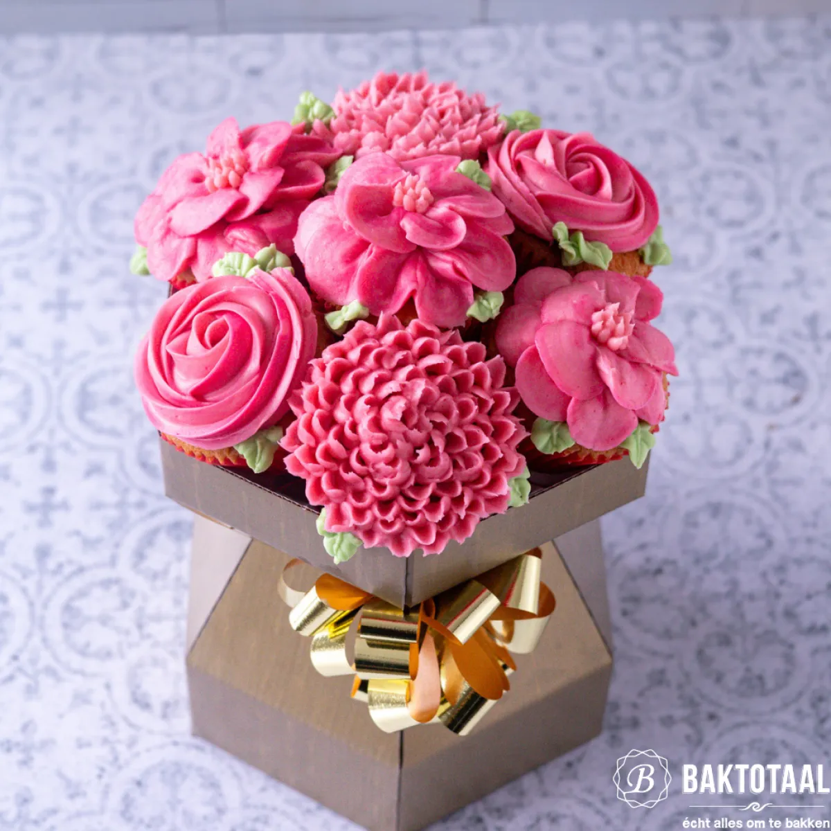 BrandNewCake Cupcake Doos Boeket Goud Ø18x19cm Discount