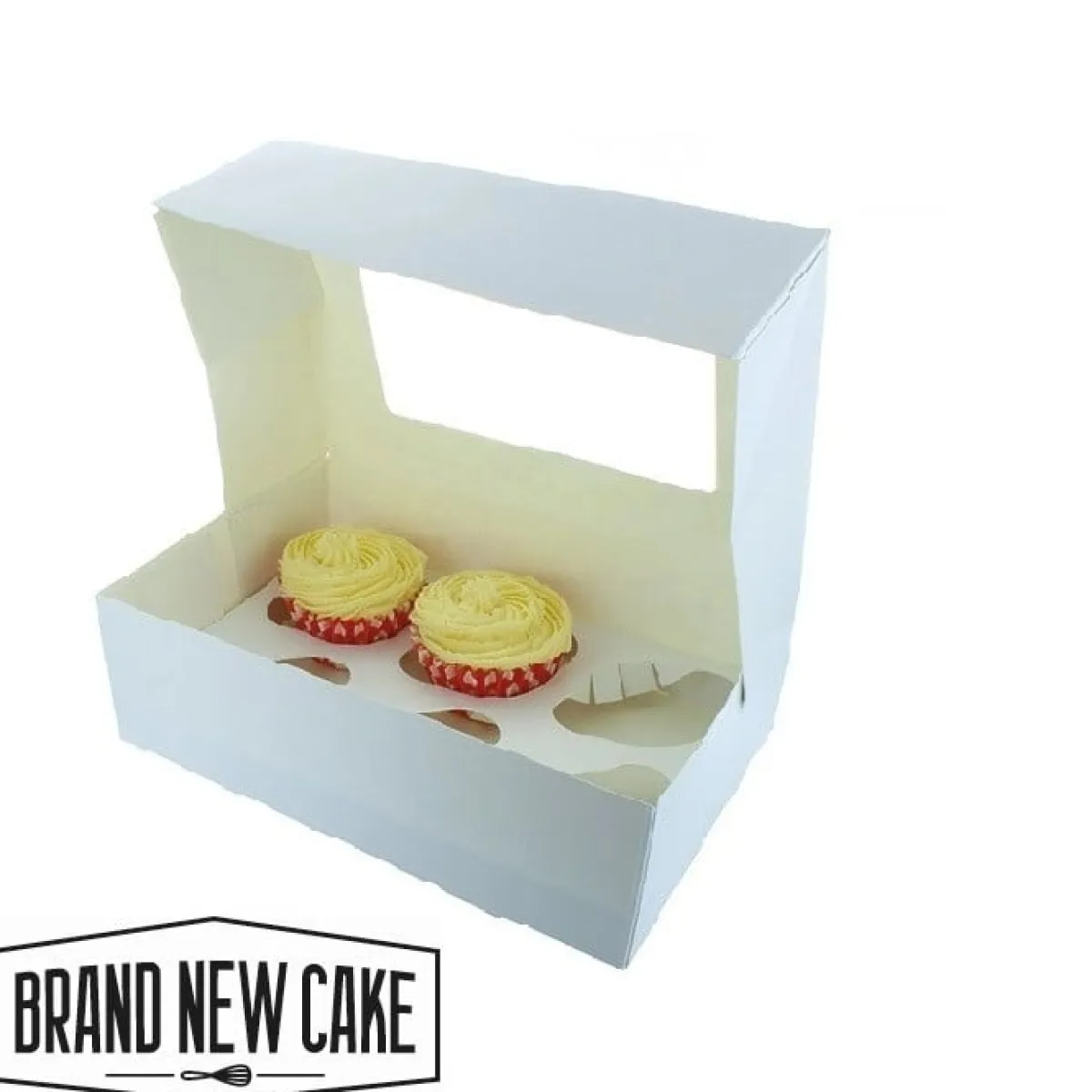 BrandNewCake Cupcake Doosje 6 / 12 MINI Wit (incl. tray-venster) 3st. Best