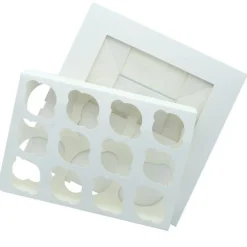 BrandNewCake Cupcake Doosje 6 / 12 MINI Wit (incl. tray-venster) 3st. Best