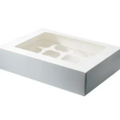 BrandNewCake Cupcake Doosje 12 Wit (incl. tray met venster) 3st. Sale