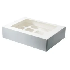 BrandNewCake Cupcake Doosje 12 Wit (incl. tray met venster) 25st. Discount