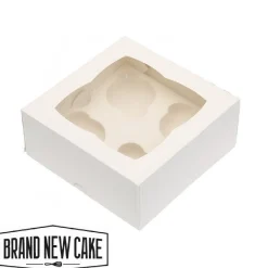 BrandNewCake Cupcake Doosje 4 Wit (incl. tray met venster) 25st. Discount