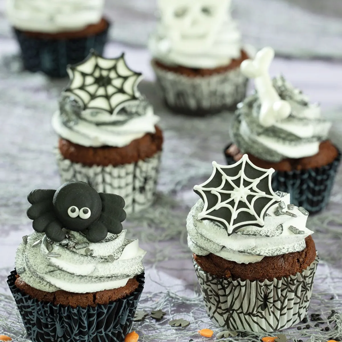 Decora Cupcake Vormpjes Halloween Spinnenweb Ø50x32(h) cm 36 stuks