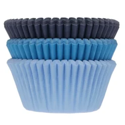 House of Marie Cupcake Vormpjes HoM Blauw Assortiment 50x33mm. 75st. Clearance