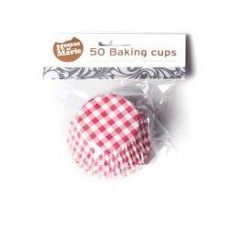 House of Marie Cupcake Vormpjes HoM Boerenbont Ruit Rood 50x33mm. 50st. Clearance
