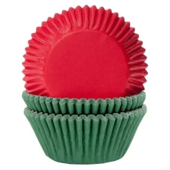 House of Marie Cupcake Vormpjes HoM Effen Kerst Mix 50x33mm. 50st. New