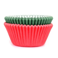 House of Marie Cupcake Vormpjes HoM Effen Kerst Mix 50x33mm. 50st. New