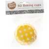 House of Marie Cupcake Vormpjes HoM Polkadot Geel 50x33mm. 50st.