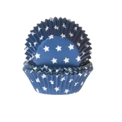 House of Marie Cupcake Vormpjes HoM Sterren Blauw 50x33mm. 50st. New