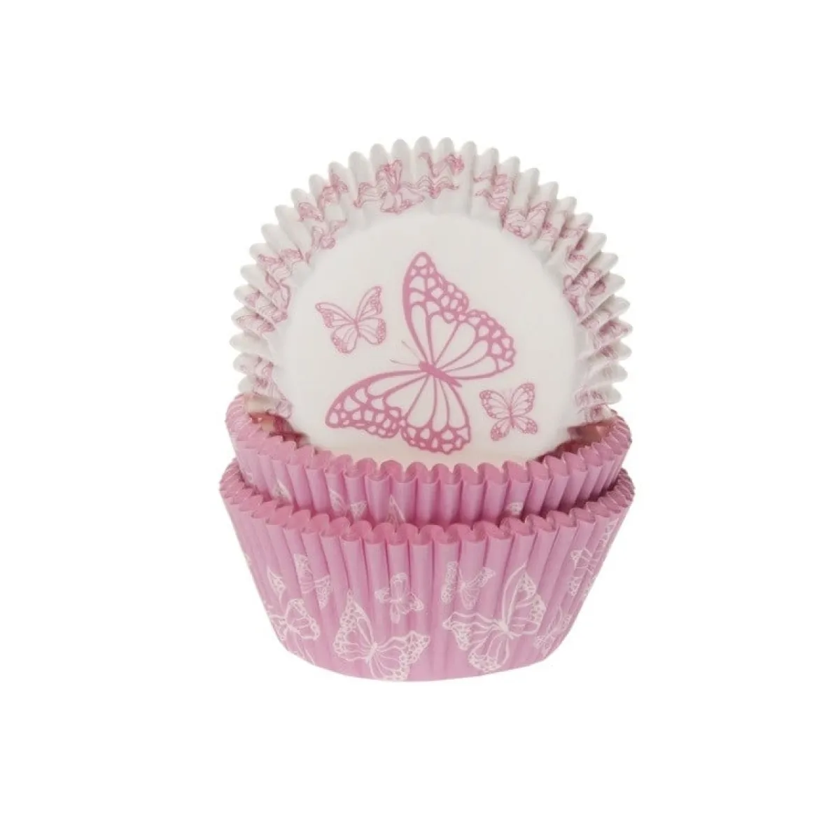 House of Marie Cupcake Vormpjes HoM Vlinder Roze 50x33mm. 50st. Hot