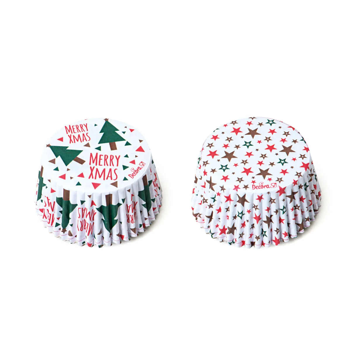 Decora Cupcake Vormpjes Kerst Sterren Ø50x32(h) mm 36 stuks Outlet