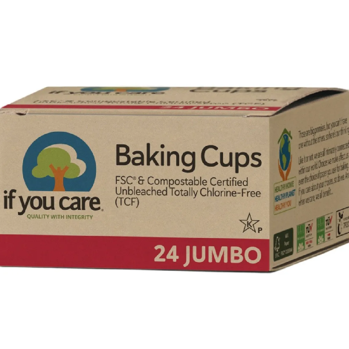 If You Care Cupcake Vormpjes Kraft Jumbo Ongebleekt 62x40mm 24st. Hot