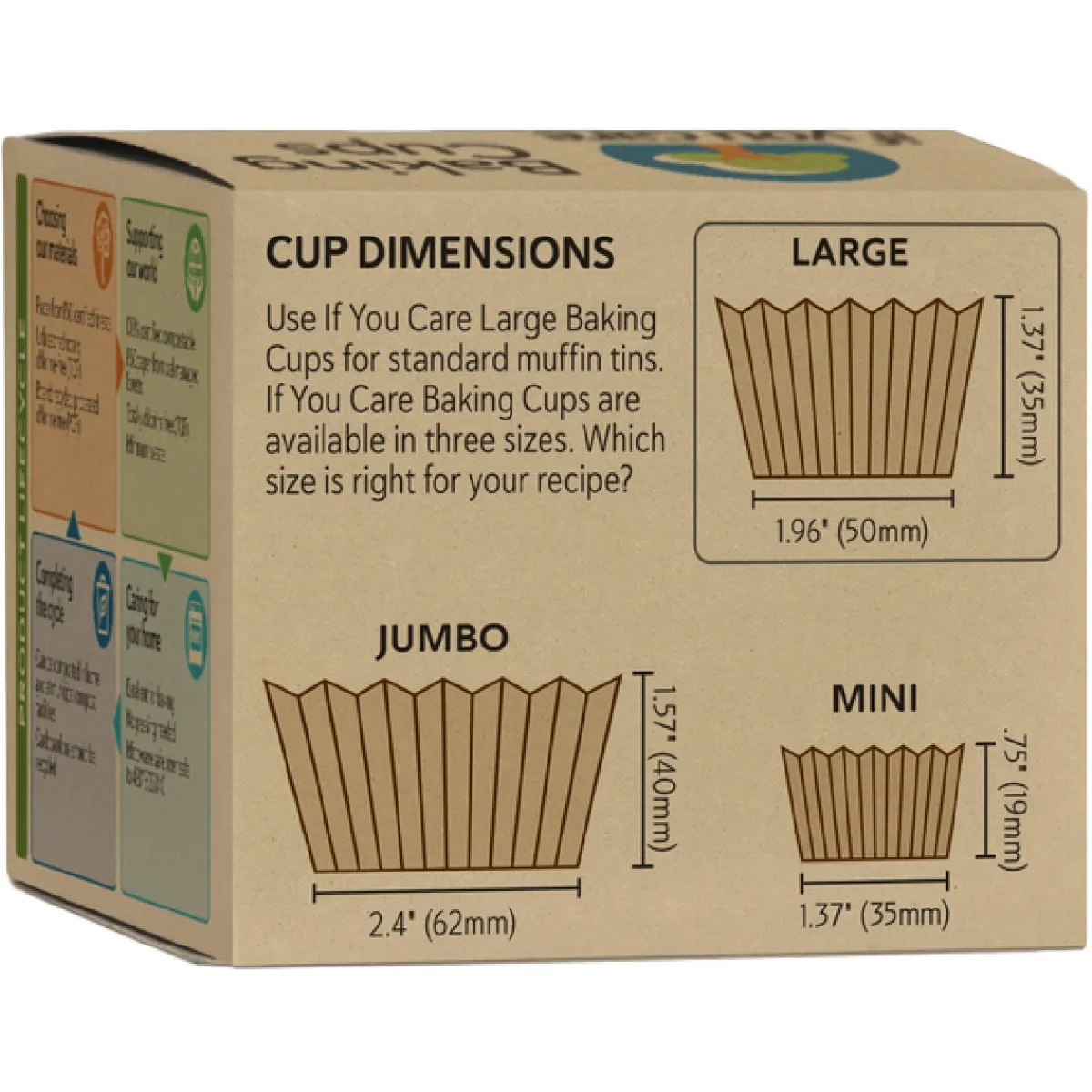 If You Care Cupcake Vormpjes Kraft Jumbo Ongebleekt 62x40mm 24st. Hot