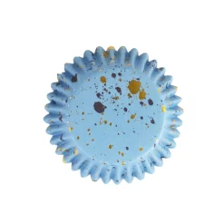 PME Cupcake Vormpjes Blauw met Goud 30 stuks New