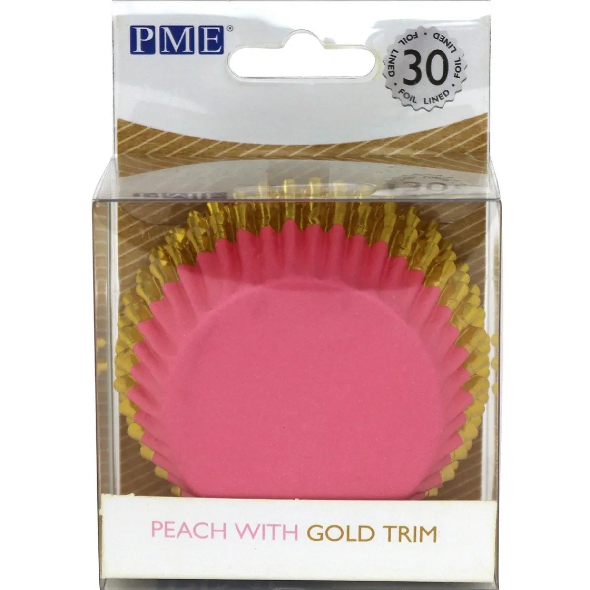 PME Cupcake Vormpjes Roze met Gouden Rand 30 stuks Outlet
