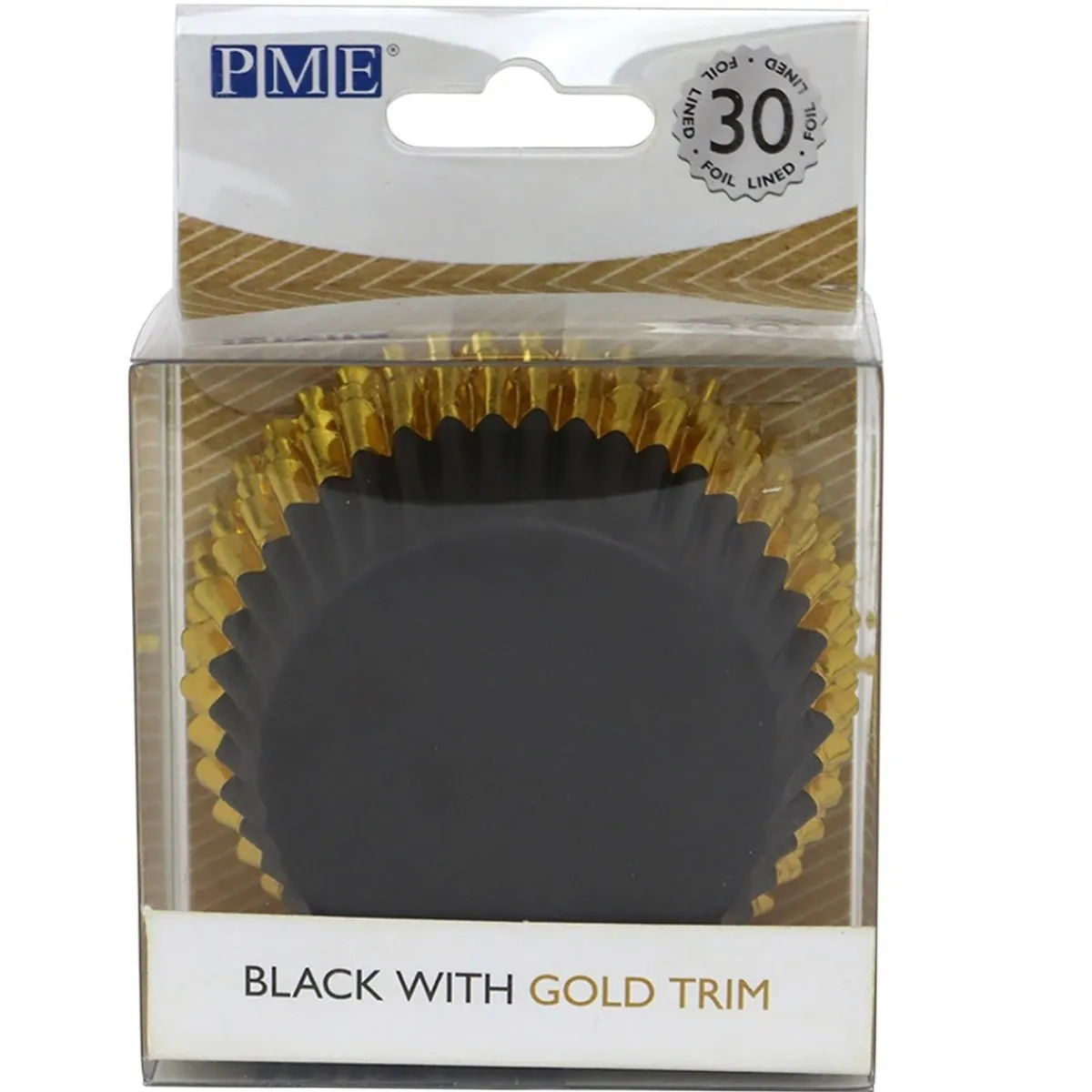 PME Cupcake Vormpjes Zwart met Gouden Rand 30 stuks Sale