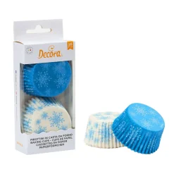Decora Cupcake Vormpjes Sneeuwvlokken Ø50x32(h) mm 36 stuks Outlet