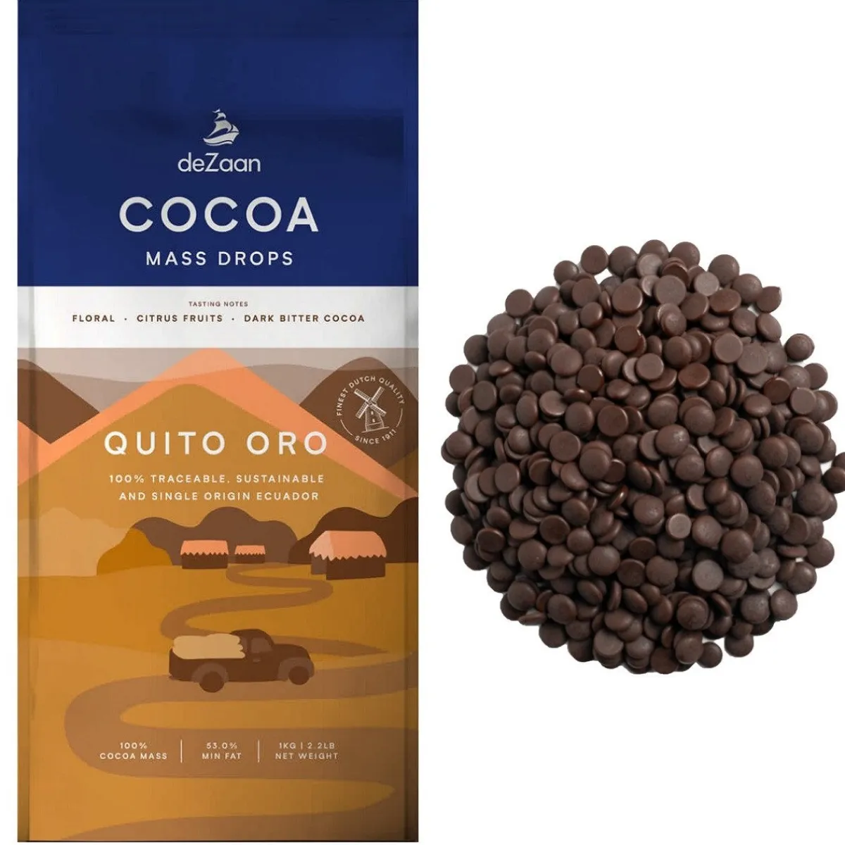 De Zaan deZaan Cacaomassa Quito Oro 1kg** Discount