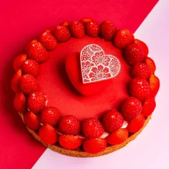 Dobla Chocoladedecoratie Lace Hart Rood / Wit (96 stuks) Online