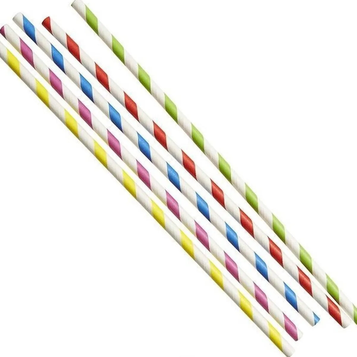 Overig Drinkrietje Papier Gestreept Ø6x23cm 100st.