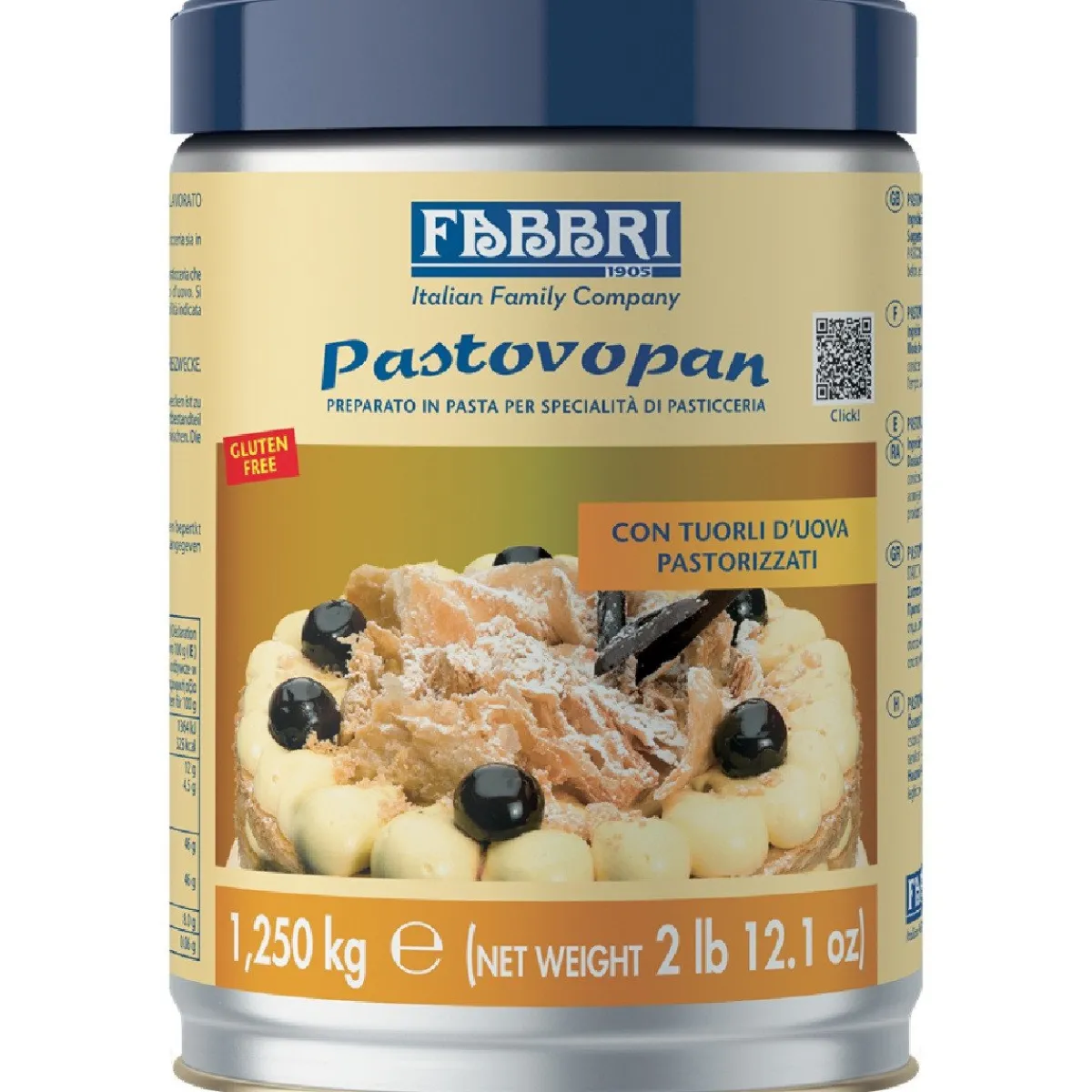 Fabbri Pastovopan (gepasteuriseerd ei) 1,25kg New