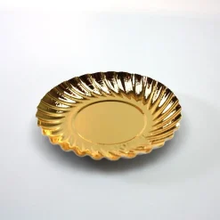 Overig Gebaksschoteltje Rond Ribbel Goud Ø8,8cm 100st. New