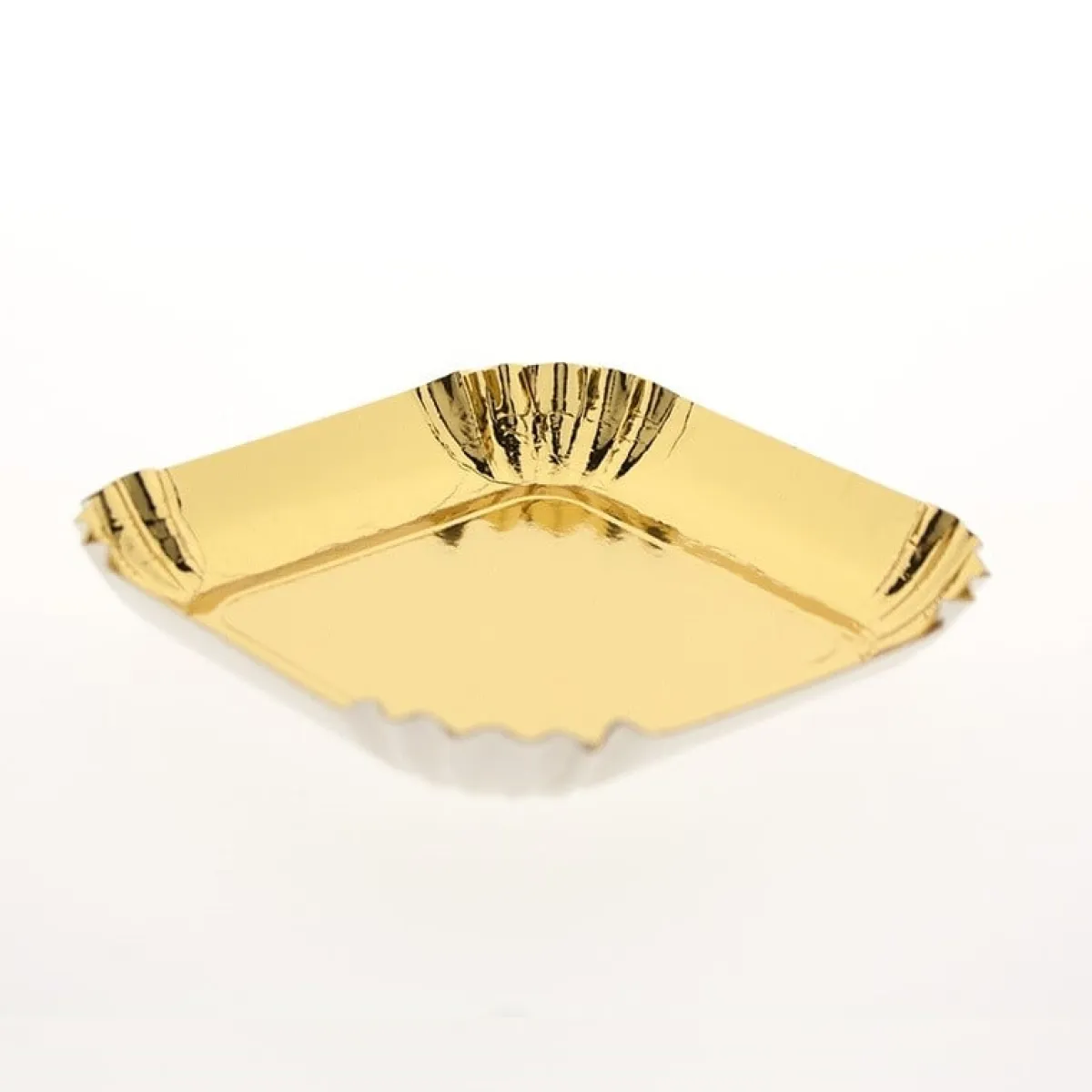Overig Gebaksschoteltje Vierkant Ribbel Goud 6,5x6,5cm 100st. Hot