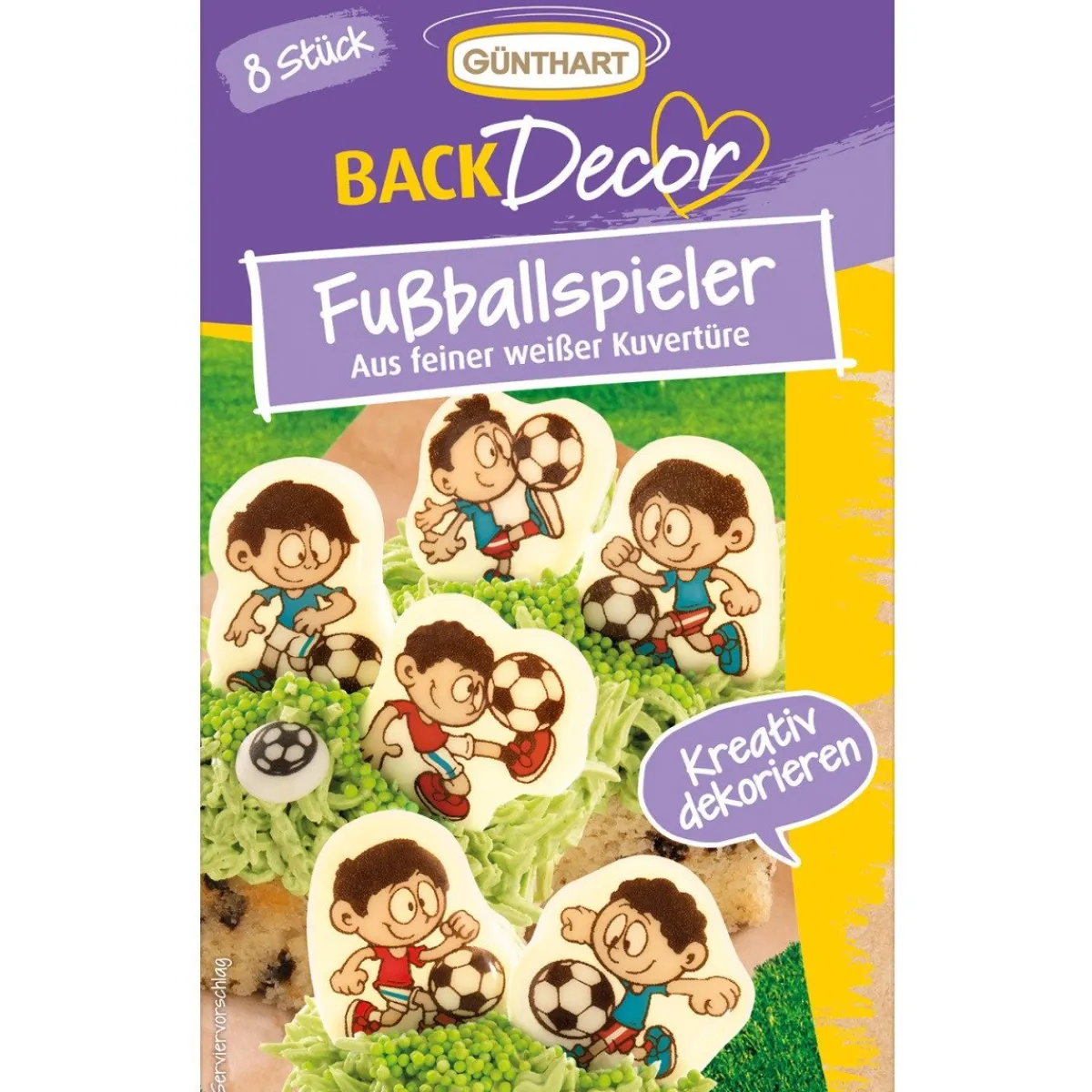 Günthart Chocoladedecoratie Voetballers 8st. Sale