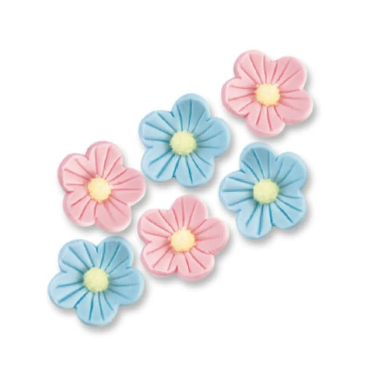 Günthart Suikerdecoratie Bloemen Blauw/Roze 96st. Best