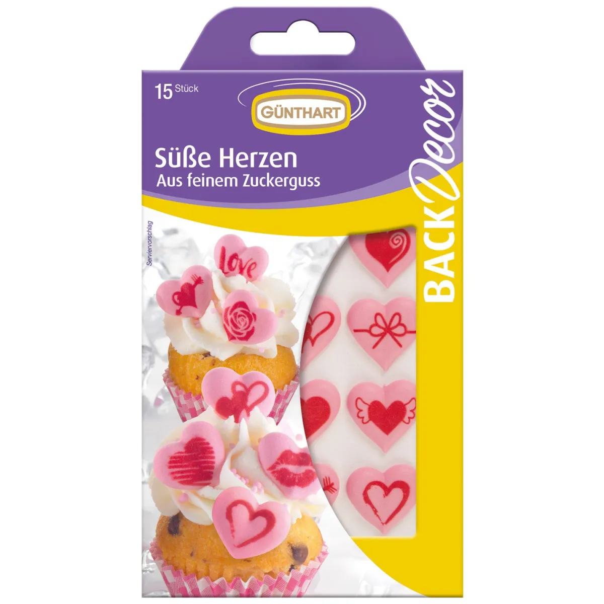 Günthart Suikerdecoratie Hartjes Met Opdruk 15st. Outlet