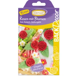 Günthart Suikerdecoratie Rozen en Bloemen 15st. Sale
