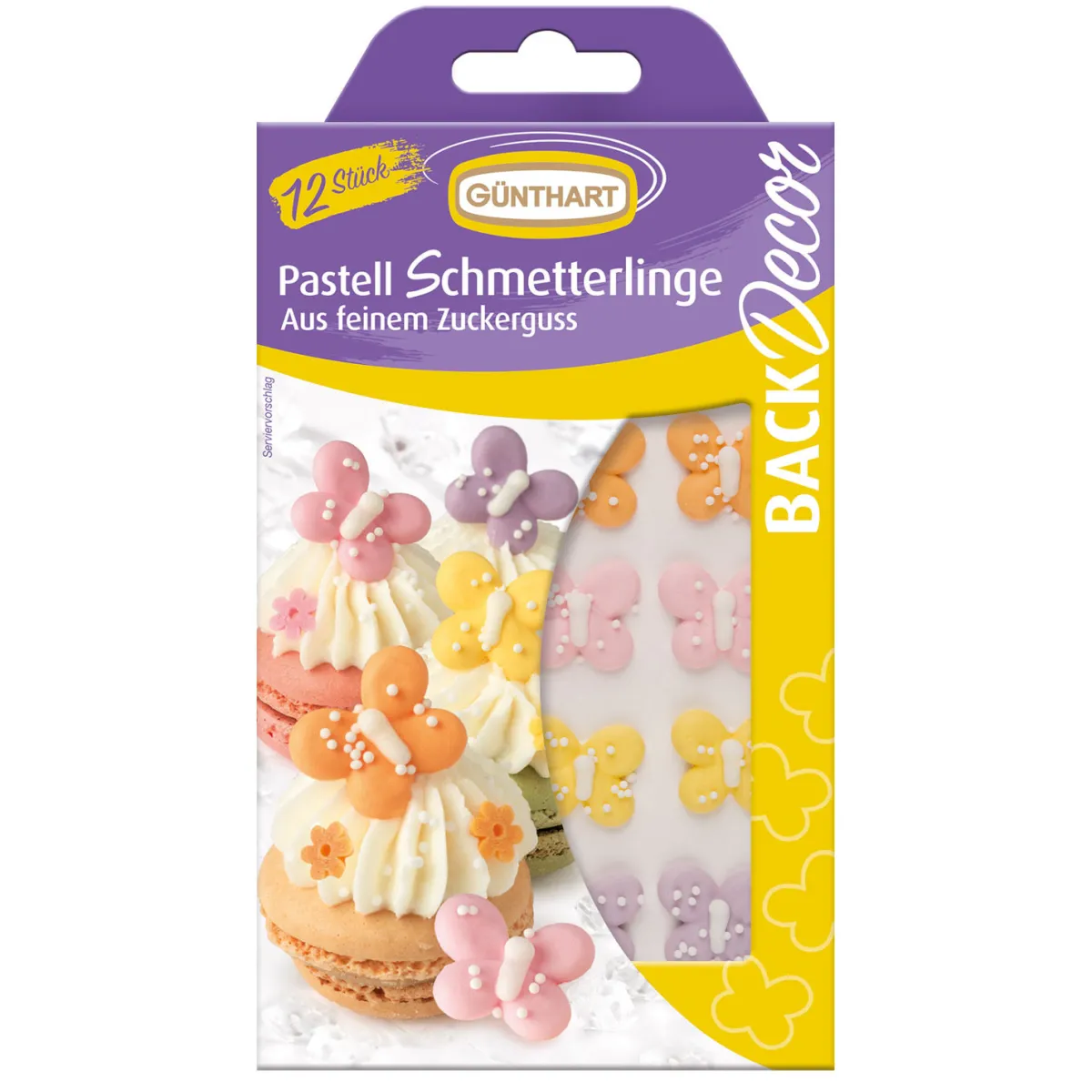 Günthart Suikerdecoratie Vlinders Pastel 12st. New