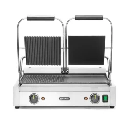 Hendi Contactgrill - dubbele versie half geribd Outlet