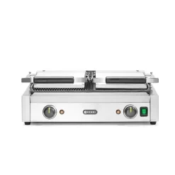 Hendi Contactgrill - dubbele versie half geribd Outlet