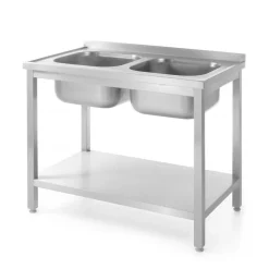 Hendi Dubbele gootsteen met schap - 700mm 1000x700x(H)850mm New