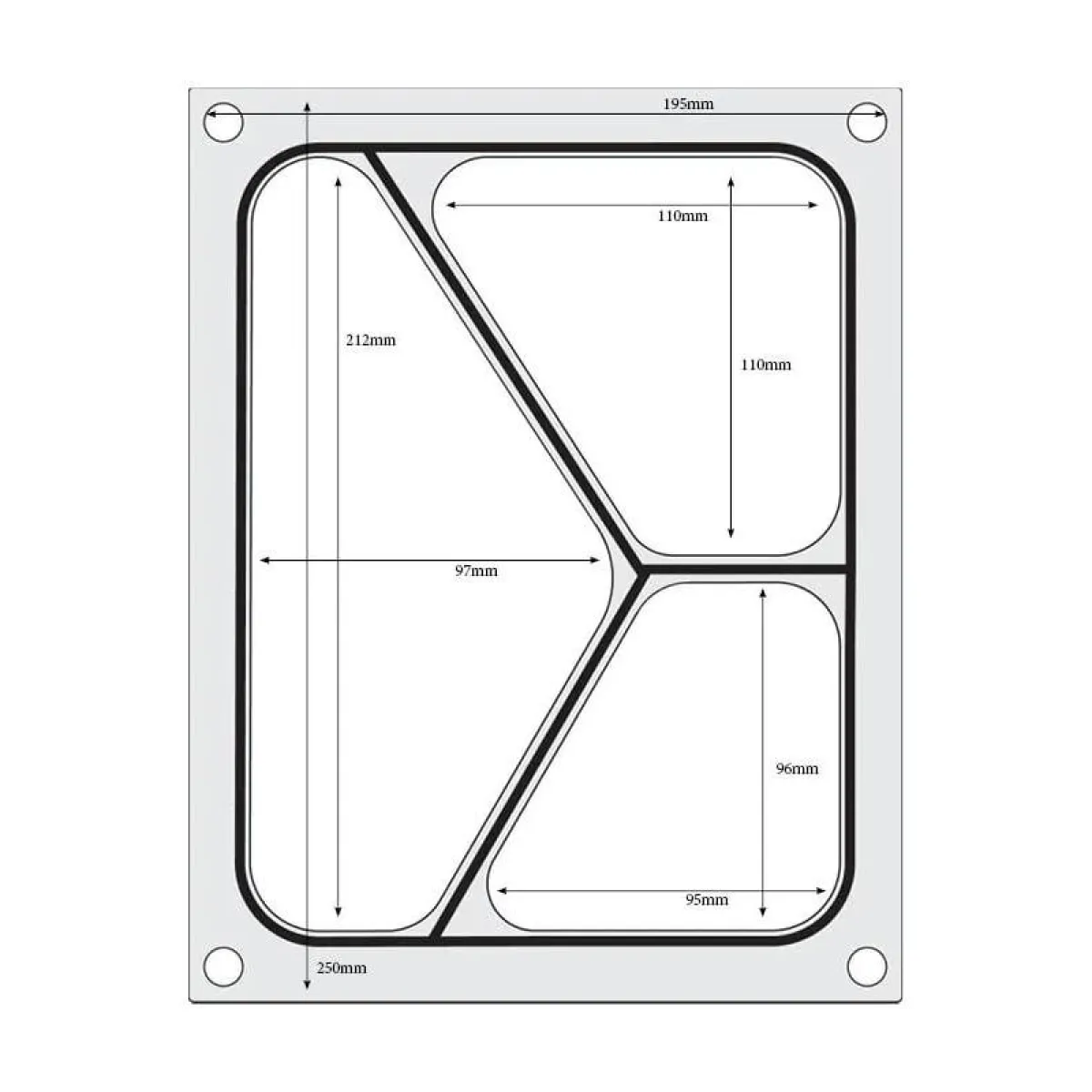 Hendi Traysealer matrix Driedelige container 227x178 mm Online