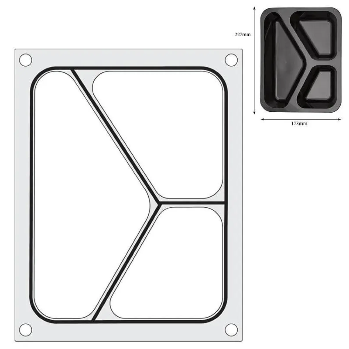 Hendi Traysealer matrix Driedelige container 227x178 mm Online