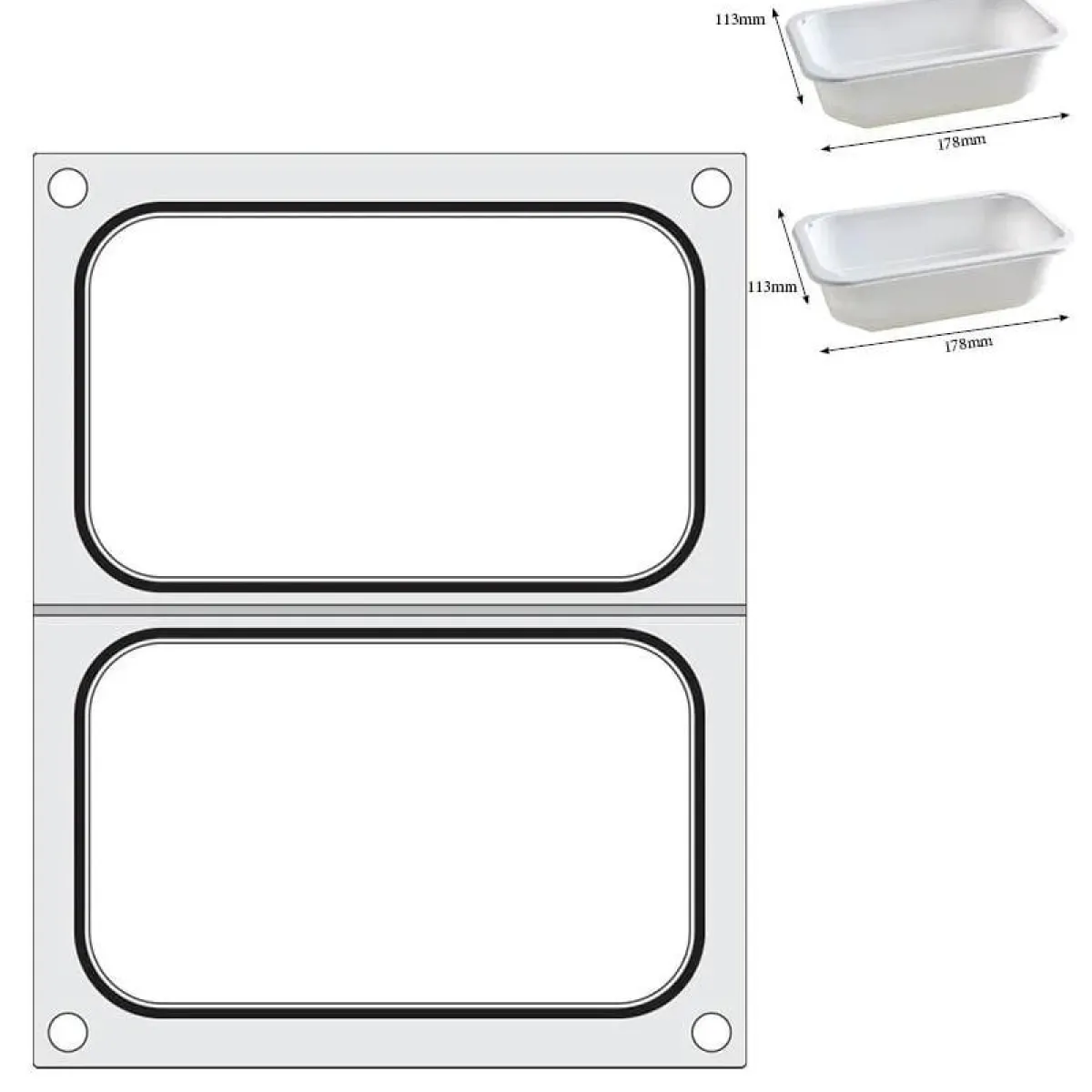 Hendi Traysealer matrix 2x container 178x113 mm Clearance