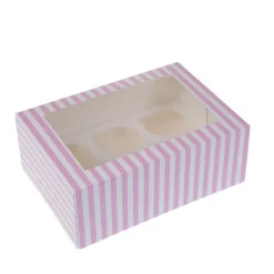 House of Marie HoM Cupcake Doosje 6 Circus (incl. tray met venster) 2st.