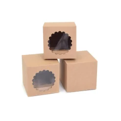 House of Marie HoM Cupcake Doosje 1 Kraft (incl. tray met venster) 3st. Sale