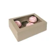 House of Marie HoM Cupcake Doosje 6 Kraft (incl. tray met venster) 100st. Hot