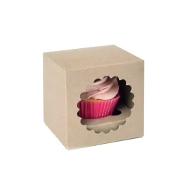 House of Marie HoM Cupcake Doosje 1 Kraft (incl. tray met venster) 100st. Clearance