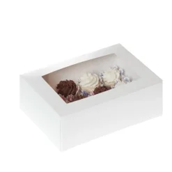 House of Marie HoM Cupcake Doosje 12 MINI Wit (incl tray met venster) 100st Best