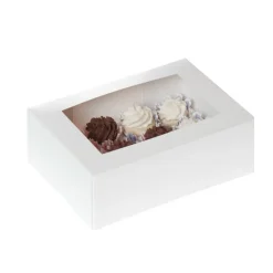 House of Marie HoM Cupcake Doosje 12 MINI Wit (incl. tray met venster) 2st. Hot