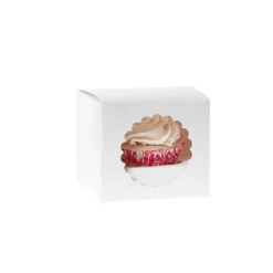House of Marie HoM Cupcake Doosje 1 Wit (incl. tray met venster) 3st. New