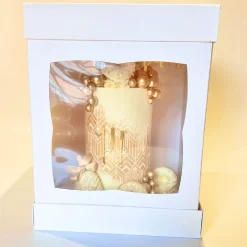 House of Marie HoM Taartdoos 25x25x35,5cm Extra Hoog met Venster 5st. Online