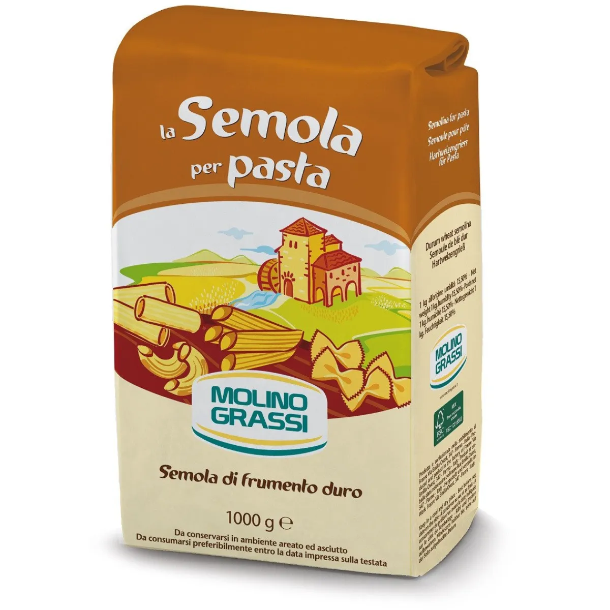 Molino Grassi Italiaanse Bloem Semola (droge pasta) 1kg New