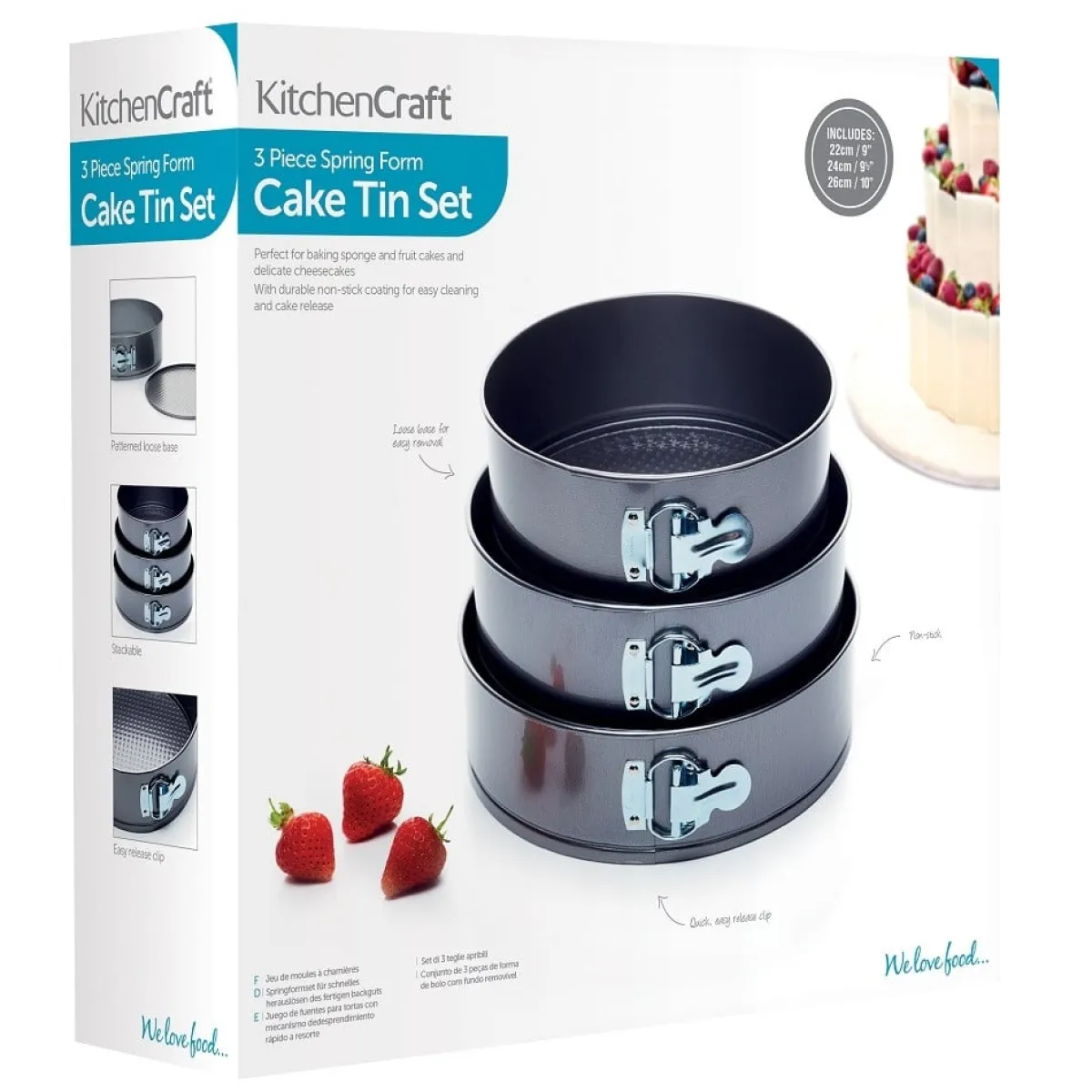 Kitchen Craft Springvormen Ø22-24-26cm Set/3 New