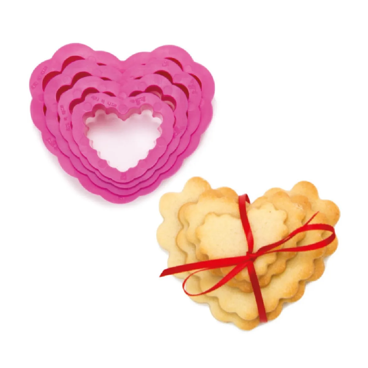 Decora Koekjes Uitsteker Hart Gekarteld Set/4 Hot